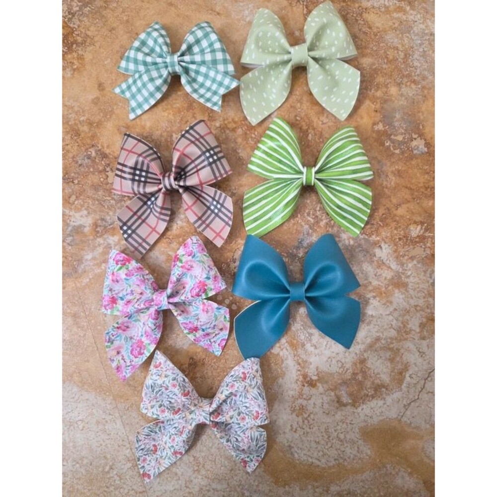 Set of 7 Boutique Hair Bows – Alligator Clip Hair Accessories